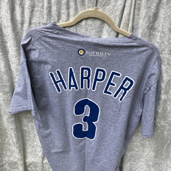 Bryce Harper Phillies Baseball Silhoutte #3 T Shirt Size L - Picture 2 of 3